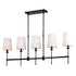 Vaxcel Camden 45.5 in 5 Light Linear Chandelier in Matte Black Model: H0289