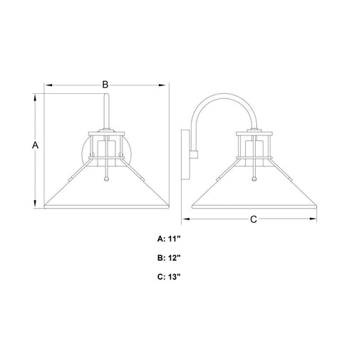 Vaxcel Canton 12 in. Outdoor Wall Light Matte Black and Glossy White in Matte Black and White Finish Model: T0748