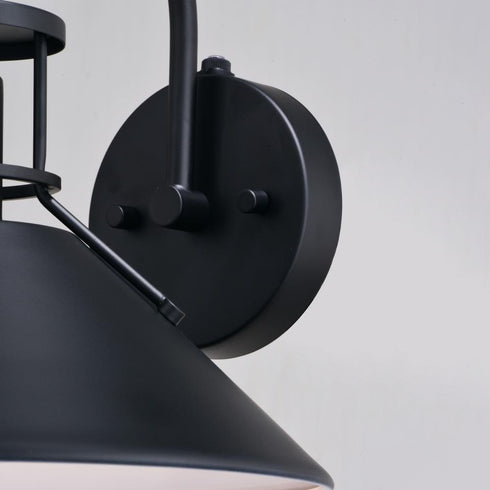 Vaxcel Canton 12 in. Outdoor Wall Light Matte Black and Glossy White in Matte Black and White Finish Model: T0748