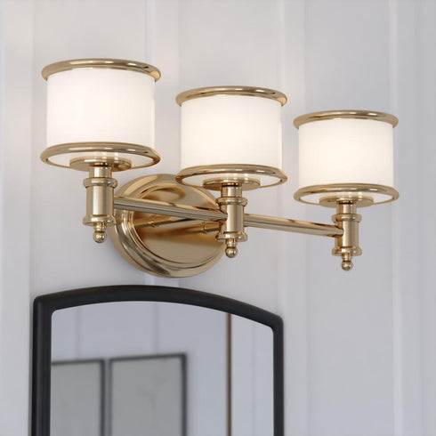 Vaxcel Carlisle 22 in. W 3 Light Vanity in Natural Brass Model: W0479
