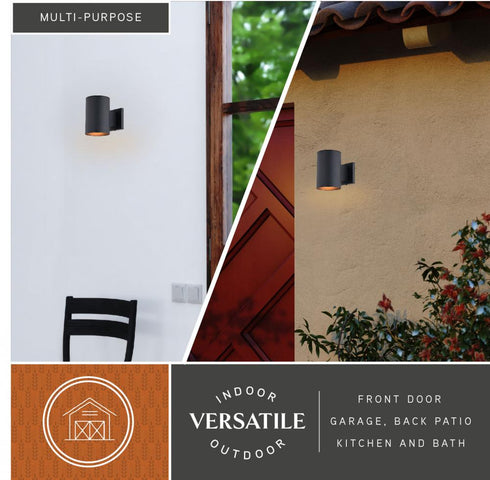 Vaxcel Chiasso 1 Light 7.25 in.H Dusk to Dawn Outdoor Wall Light in Textured Black Model: T0739