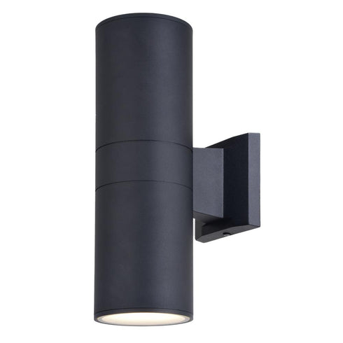 Vaxcel Chiasso LED 2 Light 13 in. H Outdoor Wall Light in Textured Black Model: T0747