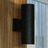 Vaxcel Chiasso LED 2 Light 13 in. H Outdoor Wall Light in Textured Black Model: T0747
