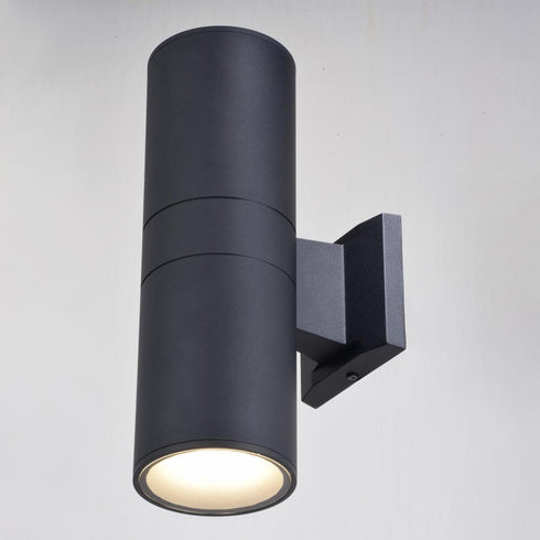 Vaxcel Chiasso LED 2 Light 13 in. H Outdoor Wall Light in Textured Black Model: T0747