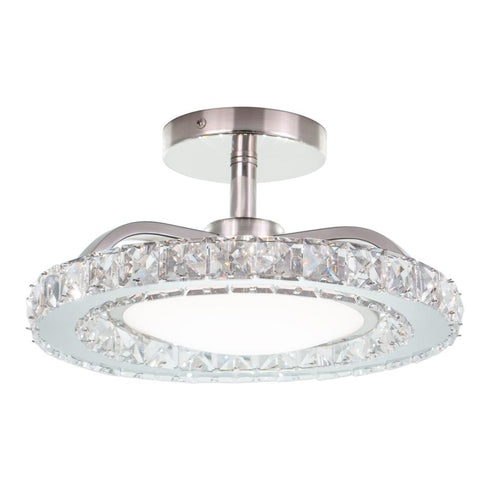 Vaxcel Clara 12.25 in. Semi Flush Mount in Brushed Nickel Model: C0276