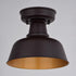 Vaxcel Cody 10.25 in. W Outdoor Semi Flush Mount in Oil Rubbed Bronze and Light Gold Model: T0770