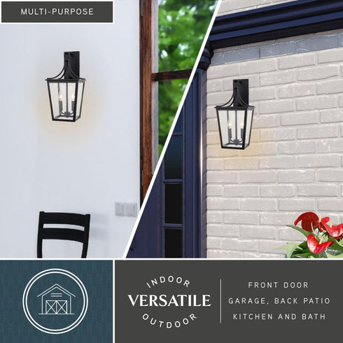 Vaxcel Cottage Grove 9 in. W Outdoor Wall Light in Matte Black Model: T0775