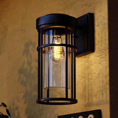Vaxcel Crestline 6.5 in Outdoor Wall Light in Textured Black Model: T0742