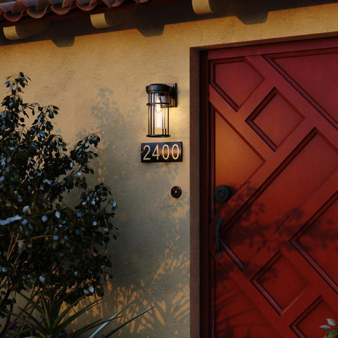 Vaxcel Crestline 6.5 in Outdoor Wall Light in Textured Black Model: T0742