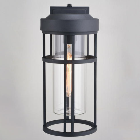 Vaxcel Crestline 6.5 in Outdoor Wall Light in Textured Black Model: T0742