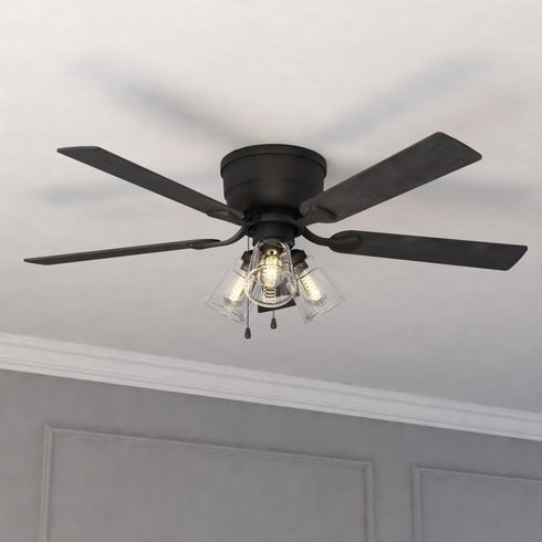 Vaxcel Cromwell 52 in. Ceiling Fan with Pull Chain and Remote in Matte Black Model: F0128