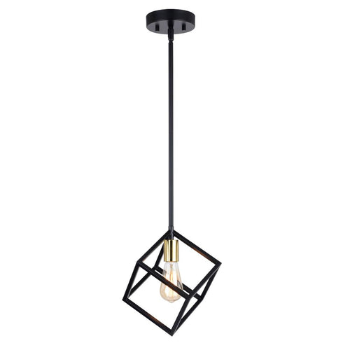 Vaxcel Deering 9 in 1 Light Mini Pendant in Matte Black and Satin Brass Model: P0401