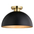 Vaxcel Devon 13 in. Semi Flush in Matte Black and Satin Brass Model: C0306