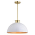 Vaxcel Devon 16 in. Pendant in Glossy White and Satin Brass Model: P0411