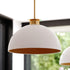 Vaxcel Devon 16 in. Pendant in Glossy White and Satin Brass Model: P0411