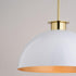 Vaxcel Devon 16 in. Pendant in Glossy White and Satin Brass Model: P0411