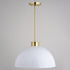 Vaxcel Devon 16 in. Pendant in Glossy White and Satin Brass Model: P0411