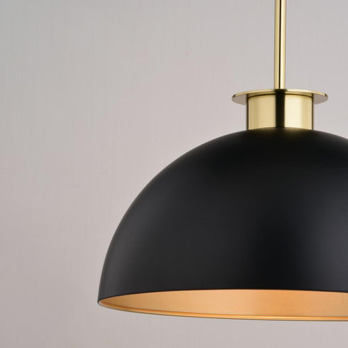 Vaxcel Devon 16 in. Pendant in Matte Black and Satin Brass Model: P0412