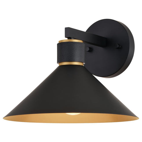 Vaxcel Dunbar 10 in Outdoor Wall Light in Matte Black and Gold Model: T0681
