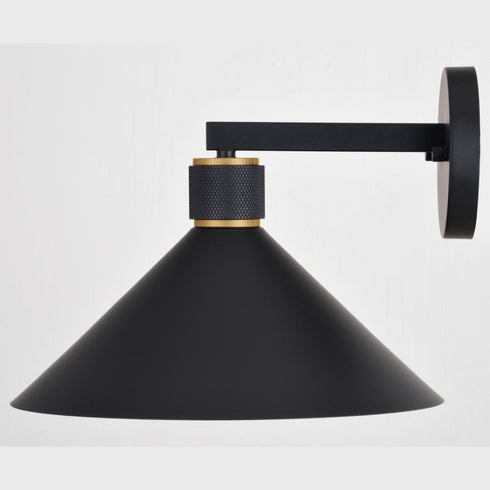 Vaxcel Dunbar 12 in Outdoor Wall Light in Matte Black and Gold Model: T0682
