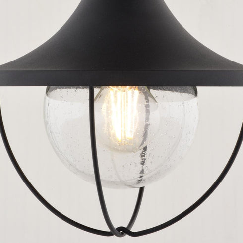 Vaxcel Dunlap 10 in. W Outdoor Semi Flush Mount in Textured Black Model: T0780