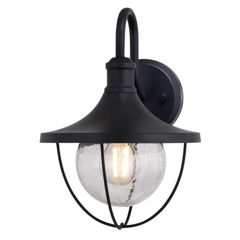 Vaxcel Dunlap 9 in. W Outdoor Wall Light in Textured Black Model: T0779
