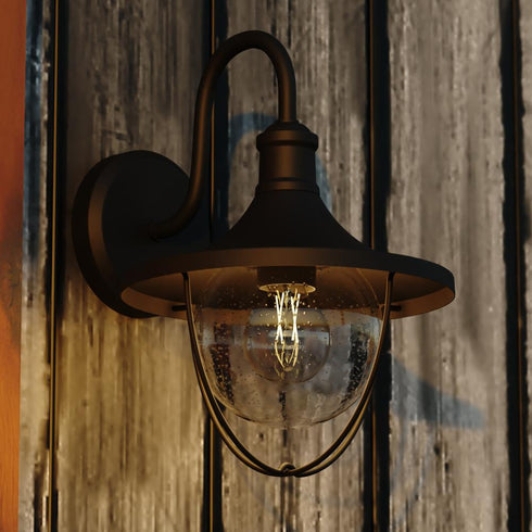 Vaxcel Dunlap 9 in. W Outdoor Wall Light in Textured Black Model: T0779