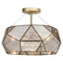 Vaxcel Euclid 16 in. 3 Light Semi Flush Mount in Aged Brass Model: C0284