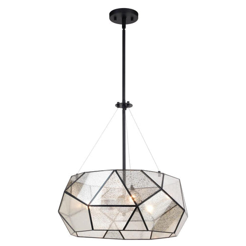 Vaxcel Euclid 20 in. 3 Light Pendant in Black Model: P0393