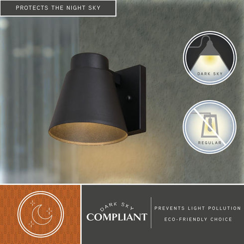 Vaxcel Evans 6 in. W LED Outdoor Wall Light in Textured Black Model: T0769