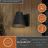 Vaxcel Evans 6 in. W LED Outdoor Wall Light in Textured Black Model: T0769