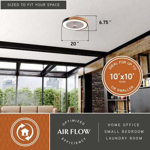 Vaxcel Everette 20 in. LED Ceiling Fan in Matte Black Model: F0131
