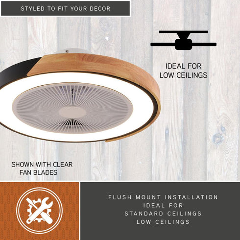 Vaxcel Everette 20 in. LED Ceiling Fan in Matte Black Model: F0131
