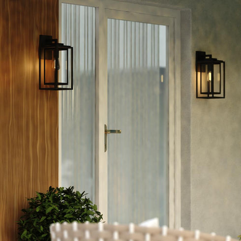 Vaxcel Filmore 7 in. W Outdoor Wall Light in Textured Black Model: T0773