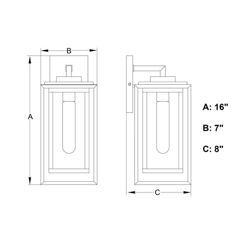 Vaxcel Filmore 7 in. W Outdoor Wall Light in Textured Black Model: T0773