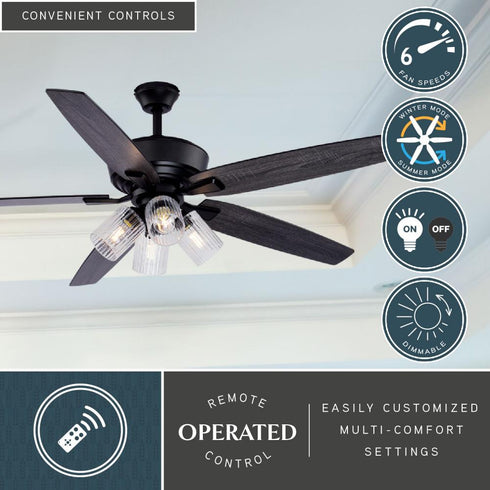 Vaxcel Fircrest 60 in. Ceiling Fan in Matte Black Model: F0130