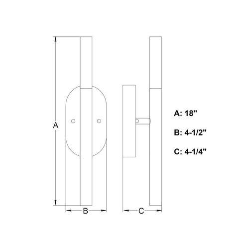 Vaxcel Fulton 18 in. 1 Light LED Wall Light in Chrome Model: W0489