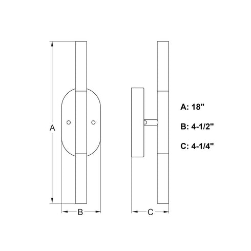 Vaxcel Fulton 18 in. 2 Light LED Wall Light in Chrome Model: W0487