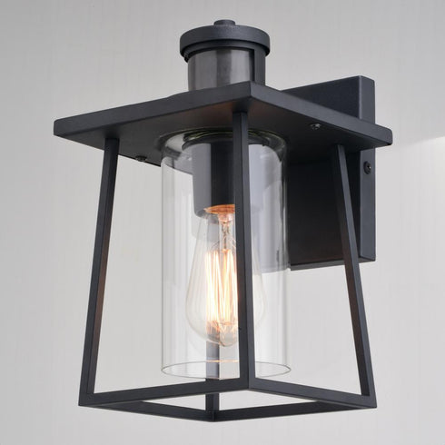 Vaxcel Geneva Dualux 7 in. Outdoor Motion Sensor Wall Light in Textured Black Model: T0729