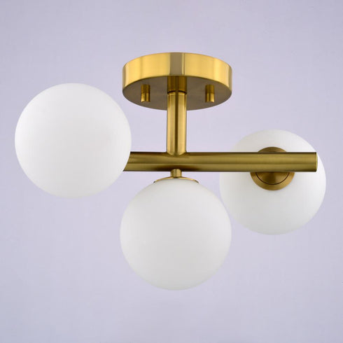 Vaxcel Graham 13 in. W 3 Light Semi Flush Mount in Harvest Gold Model: C0318
