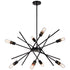 Vaxcel Halsted 29.25 in 8 Light Pendant in Black and Satin Brass Model: P0391