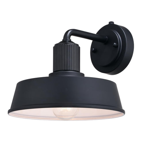 Vaxcel Hammond 10 in. Outdoor Wall Light Matte Black and Glossy White in Matte Black and White Finish Model: T0750