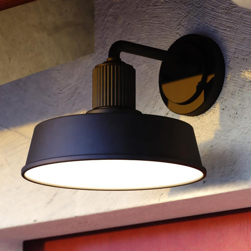 Vaxcel Hammond 10 in. Outdoor Wall Light Matte Black and Glossy White in Matte Black and White Finish Model: T0750