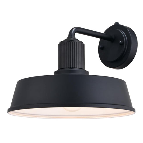 Vaxcel Hammond 12 in. Outdoor Wall Light Matte Black and Glossy White in Matte Black and White Finish Model: T0751