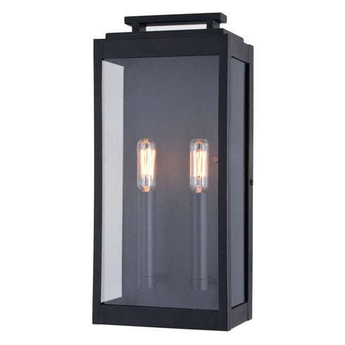 Vaxcel Hampton 7 in. 2 Light Outdoor Wall Light in Textured Black Model: T0706