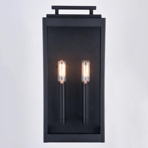 Vaxcel Hampton 7 in. 2 Light Outdoor Wall Light in Textured Black Model: T0706
