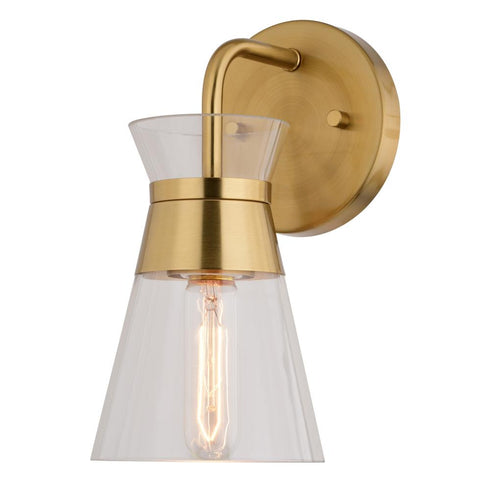 Vaxcel Harper 10.25 in. H 1 Light Wall Light in Natural Brass Model: W0472