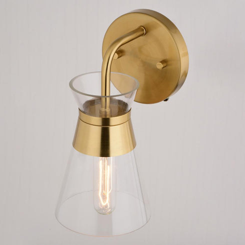 Vaxcel Harper 10.25 in. H 1 Light Wall Light in Natural Brass Model: W0472