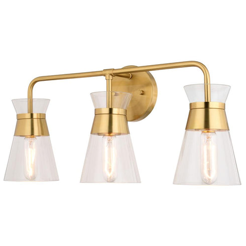 Vaxcel Harper 23.5 in. W 3 Light Vanity in Natural Brass Model: W0470