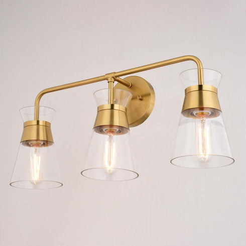 Vaxcel Harper 23.5 in. W 3 Light Vanity in Natural Brass Model: W0470